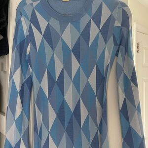 Dodo Bar Sky Blue Knit maxi with cut out back